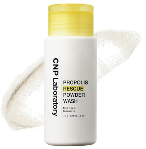 CNP Propolis Rescue Powder Wash, Exfoliating Face Wash with AHA & PHA, for Dry, Sensitive Skin, Dermatologically Tested, 2.4 oz.