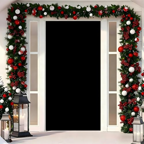 FiveMileBro 90x200 cm Cubierta de Puerta Navidad, Decoración Navideña para Interior y Exterior, Pancarta de Tela Colgante para Puerta de Entrada, Adorno de Fiesta Navideña (B)