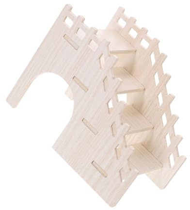 BESTonZON Escalera de Madera para Hámster y Escondite Juguetes para Mascotas Pequeñas Escalera para Trepar Hámster Decoración para Jaulas
