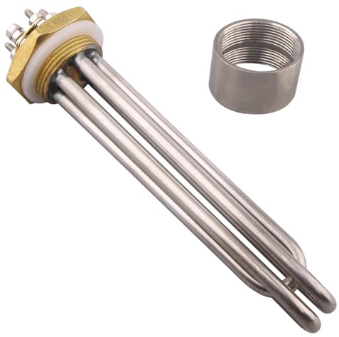 1pcs DN32 Immersion Heating Element Tubular Electric Heater for Water Boiler with 1.25inch BSPT 24V 900W/1200W/1500W 36V 1200W(With Accessories,24v 1500w)