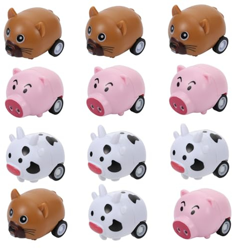 HEALSOPTHY 12 pièces Mini Voitures à Remonter pour Garçon Fille Jouets Éducatifs Plastique Voitures à Tirer et Pousser Jeu Interactif pour Garçons et Filles