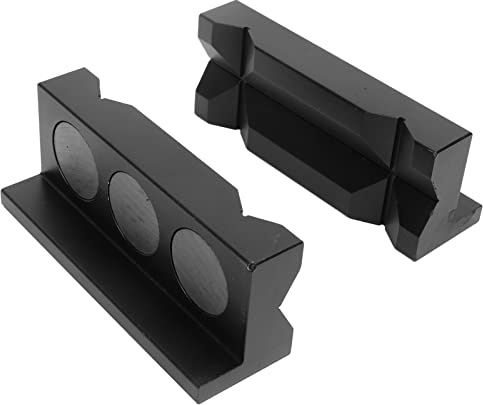KIMISS Cuscinetti per Ganasce Magnetici 2 Pezzi | Protezione Morbida con Inserto in Lega di Alluminio per Morsa da Banco e Utensili
