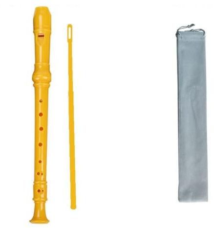 Blockflöjt 8håls ABS Blockspelare För Nybörjare Med Väska Sopran Vit Vuxen(Yellow)