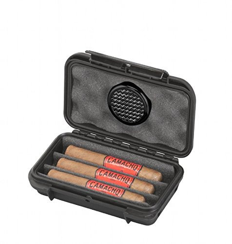 Hochwertiger und Exklusiver Reisehumidor für Zigarren - Wasserdicht - Staubdicht - Aus robuster Hartschale - Made in Germany (3 Zigarren)