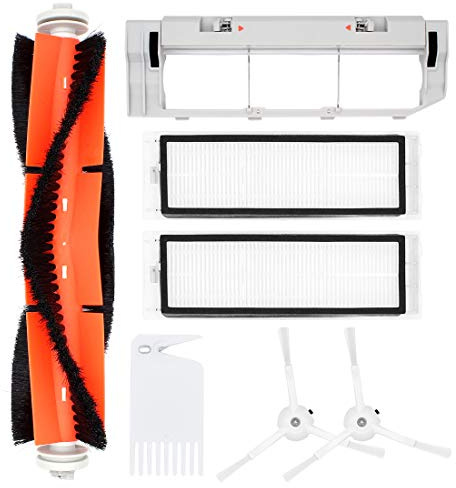 DingGreat Accessory Kit for Xiaomi Roborock S55 S50 S51 Robot Vacuum Cleaner - Replacement Parts Pack With Main Brush, 2 HEPA Filters, 2 Side Brushes, Main Brush Cover, Cleaning Tool