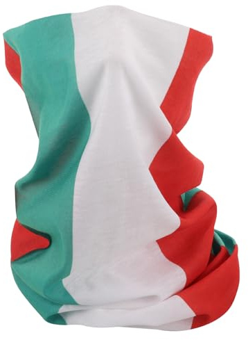 PRETYZOOM 3D Digital Italien Flagge Bandana Schlauchschal Anti-Smoke Sonnenschutz Halstuch Atmungsaktiv Für Radfahren Wandern Laufen Camping Unisex