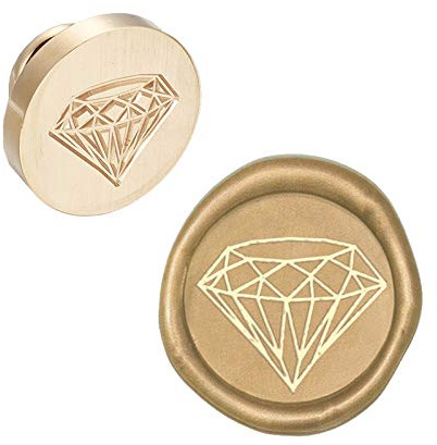 CRASPIRE Wax Seal Stempelkopf Diamant Abnehmbare Versiegelung Messing Stempelkopf Für Kreative Geschenkumschläge Einladungskarten Dekoration