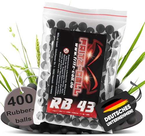 Fritz-Cell Rubberballs Kaliber .43 Gummigeschosse Schwarz – 400 Stück