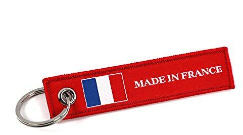 VmG-Store Made in Jet Tag nyckelring landsflaggor robust fast material täckt med eleganta länder flaggor, France, S