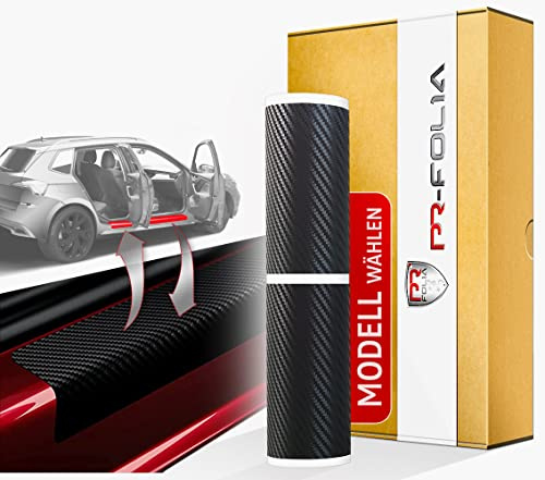 PR-Folia Einstiegsleisten Schutzfolie Set für - VW Golf 8 GTI ab Bj. 2020 - Carbon Autofolie Schutz Folie Zubehör Schwellerschutz