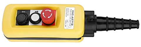 Industrial Push Button Switch with Emergency Stop Crane Hoist Pendant Controller for Overhead Lifting Systems ABS Plastic Durable 31.5x7.6cm