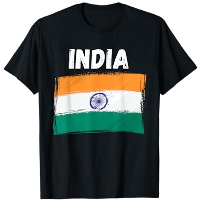 India Flag Holiday Vintage Grunge Indian Flag T-Shirt