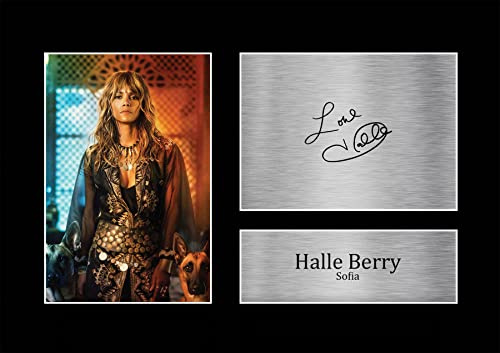 HWC Trading A4 Halle Berry John Wick Sofia Geschenke Geducktes Signiertes Autogramm Foto für Fans von Film Memorabilien - A4