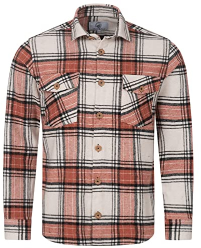 Rock Creek Herrskjorta rutig flanellskjorta M64, Vinröd - H325, 5XL