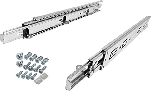 SOTECH 4 Paar Vollauszüge KV4-45-H45-L500-NF-MS 500 mm Traglast 45 kg | Schubladenauszug mit Auflagewinkel inkl. Schraubenset