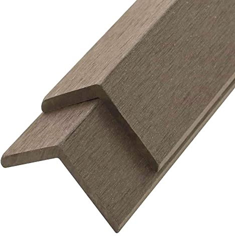 Home Deluxe - WPC Abschlussleiste FINEA - Farbe Dunkelbraun, 10 Stück - 110 x 4,5 x 4,5 cm I Abschlussprofil Abdeckleiste Abschlussschiene