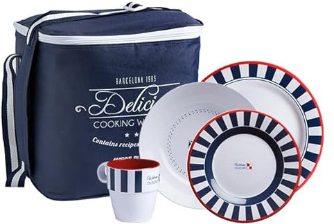 Venezia Crockery Set, 24 Pieces, Carry Bag