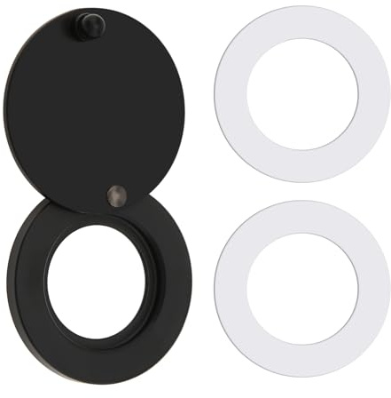 HOJLKLD Peephole Cover, Solid Brass Security Spy Hole Cover with Double-Sided Self-Adhesive Tape for 16 mm Diameter Door Viewer (1, Black) | Door viewer cover. Inner diameter 17 mm. Fit for 5/8 inch peep hole. Adds extra privacy. Easy to install. Easy to slide