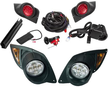Golf Cart Light Kit Compatible with Yamaha G29 Complete Ultimate LED Light Kit with Turn Signals, Hazard Flasher, Horn and Brake Fits Yamaha G29 Drive 2007+ Electric