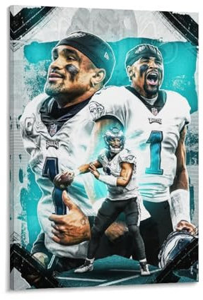 FANLAI American Football Jalen Hurts Cool Postes Kunst Poster Leinwand Malerei Dekor Wanddruck Foto Home Modern Dekorative Poste