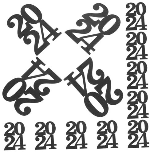 TINEASUR 12 Stück doppelseitige glitzernde 2024-Abschlussvasen-Dekorationen zum Ausschneiden von Tags für -Party-Dekorationen