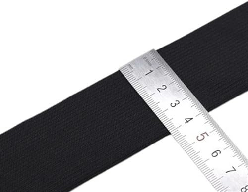 XPJYUA Gummiband 5 Meter elastisches Nähband, stark dehnbar, hochelastisch, gestricktes Gummiband for Nähen von Taillenbändern, elastisch, weiß/schwarz, 10–60 mm(40mm Black 5Meter)