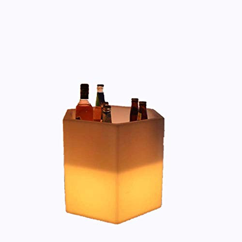 LIDDFAFA Large Drinks Cooler/Beer Bucket Waterproof Wine Bucket with 16 Led Colors,Led Ice Bucket with Remote Control, Drinks Beer Bucket for Wine, Beer, Sparkling Wine