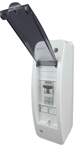 RoadEu - Tableau Electrique, Disjoncteur de protection, distributeur de courant C 10A 1P 230V – Disjoncteur, boîte à fusibles, répartiteur en saillie