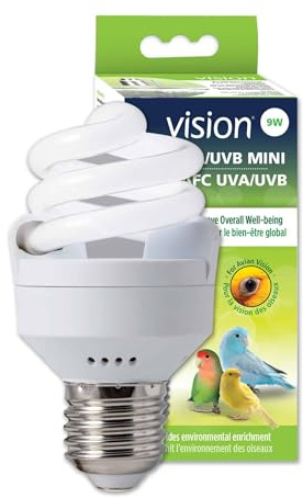 Mini Hari Vision UVA/UVB Kompaktleuchtstofflampen für Vögel, 9 W