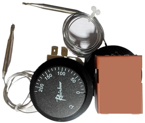 TUBBEK Korea Rainbow 3-poliger mechanischer Thermostat-Temperaturschalter, Einstellbarer Controller TS-200S R 0-200 °C Celsius