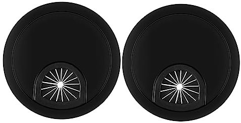 jojofuny 2pcs Zinc Alloy Cable Entry Cover Desk Hole Cover Black Cable Holder for Computer Desk
