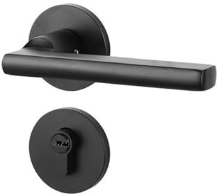 JAQVCTSC Serratura silenziosa for porta interna della camera da letto, serratura magnetica for porta in alluminio, serratura in legno, serratura nera divisa