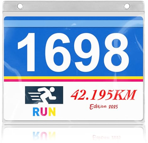 24 Pack Race Bib Sleeves , Clear Vinyl Protectors for Running Marathon Numbers, Bib Display Holder , Medals Hanger Display