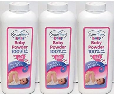 Blue Finch x3 Baby Powder Cotton Tree White - 200ml Each (3 Baby Powder)