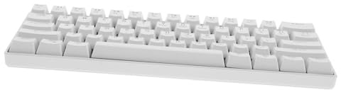 KOMBIUDA Clavier de Jeu Mécanique Blanc 61 Touches Abs RGB pour PC | Filaire, Touches Multifonctions, Compatible Ordinateur Portable, Usage Travail et Gaming, Construction Solide