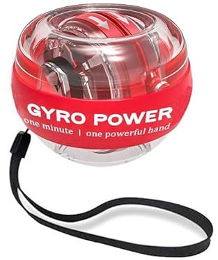 Power Ball Auto Start Wrist Strengthener – Gyroscopic Forearm Exerciser for Grip Strength, Arm & Hand Training – Ideal for Athletes, Rehab & Daily Fitness. Red