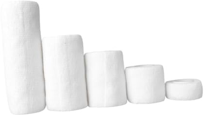 MAGICLULU 5pcs Self-Adherent Sports Tape Elastic Cohesive Protective Wraps for Men and Women Multi White Breathable Skin-Friendly Bandaging for Athletic Support and Injury Prevention