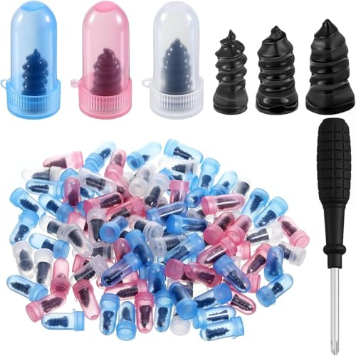 NEERIX 90 PCS Tyre Repair Rubber Nail, Vacuum Tyre Repair Kits Spiral Rubber Screws, Fast Self-Service Tool for Car, Truck, Motorcycle, Tractor Tyre Puncture Repair