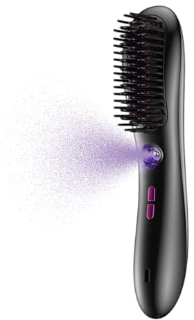 Brosse Lissante pour Cheveux,Appareil Coiffant Rechargeable Avec Reservoir D'Huile Pour Soin - Brosse à Lisser pour Femmes - Utilisation à la Maison, en Extérieur, en Vacances ou pour le Matin Pressé