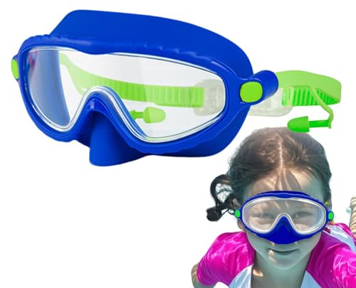 Lunettes De Natation pour Enfant – Protection des Yeux sans Buée, Protège-Nez | Ajustement Confortable Réglable, Résistant Aux Fuites pour Garçons Et Filles Âgés De 4 À 15 Ans, Plongée en Apnée, Eau