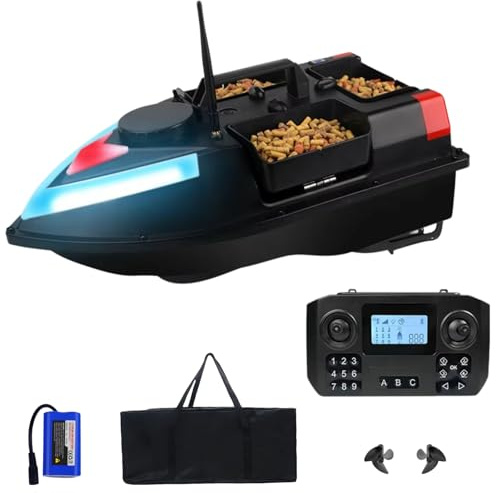 Futterboot mit GPS RC Boot, 500m Fischköder-Boot Angelköder-Boot, GPS Cruise KöderBoot Mit Batterie (5200mah)