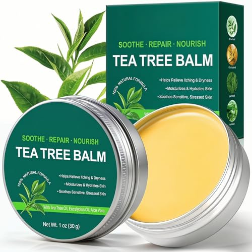 Crema de aceite de árbol de té y bálsamo nutritivo,Indicado para el cuidado de los pies y la piel; ideal para zonas con piel seca, como manos, pies, codos y rodillas.