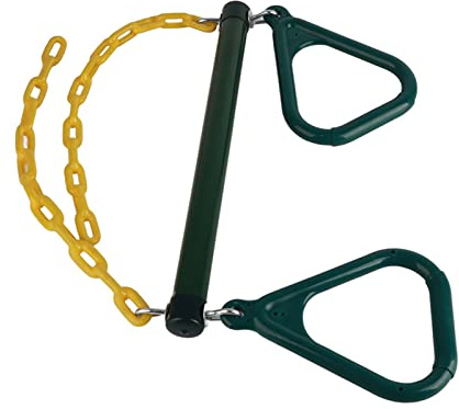 POENVFPO Trapez-Schaukelstangen-Set, 28,7 Zoll Lang mit Ringen und Kette, Pulverbeschichteter Stahlrahmen, für Spielplatz Im Freien, Hinterhof, Fitness Im Fitnessstudio