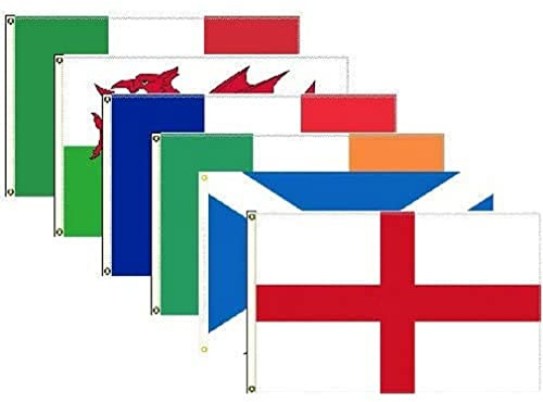 AZ FLAG Rugby 6 nations Championship 6 flags KIT 2' x 3' - Rugby cup Flag 60 x 90 cm - Banner 2x3 ft