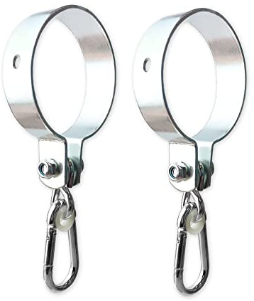 OTITU Manschettenhaken für Kinderschaukel 2er Set - Schaukelschellen, Schaukelhaken, Türreckhaken mit Karabiner verzinkt, für Rohre oder Rundhölzer Schaukelschelle Karabinerhaken