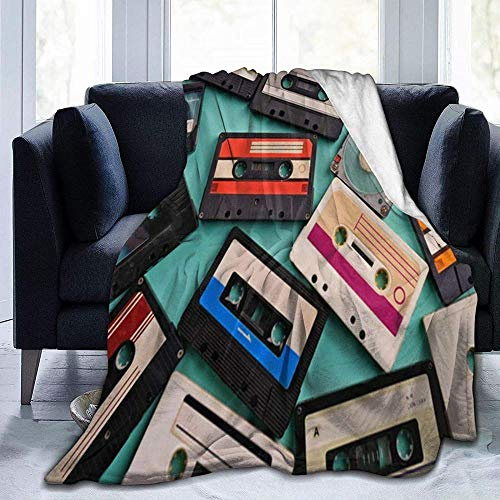 BBHAN Throw Blanket Old Cassette Tape,Comfortable Ultra-Soft Flannel Warm Lightweight Sofa Bed Throw Blanket,For Adults And Kids 60X50