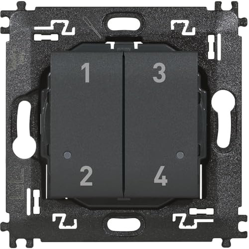 BTICINO Comando 4 Scenari Livinglight L4575CW, Comando Centralizzato per Luci, Tapparelle e Prese Smart, Interruttore WiFi con Batteria, Superficiale, Controllo da Remoto, Automazioni, Smart Home