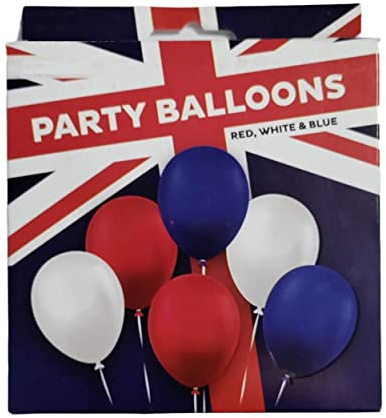 PMS Confezione da 18 palloncini Union Jack rossi bianchi blu regine festa del giubileo