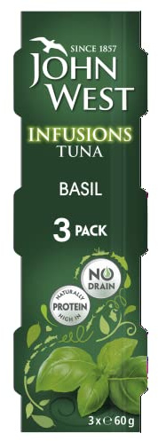 John West Infusions Tuna Basil, 3 x 60g