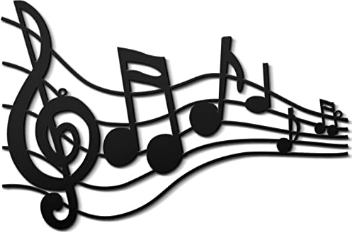 Yulejo Black Music Notes Wall Decor Musical Art Decoration Vintage Treble Clef Wall Hanging Sign for Home Studio Living Room Bedroom Birthday Party